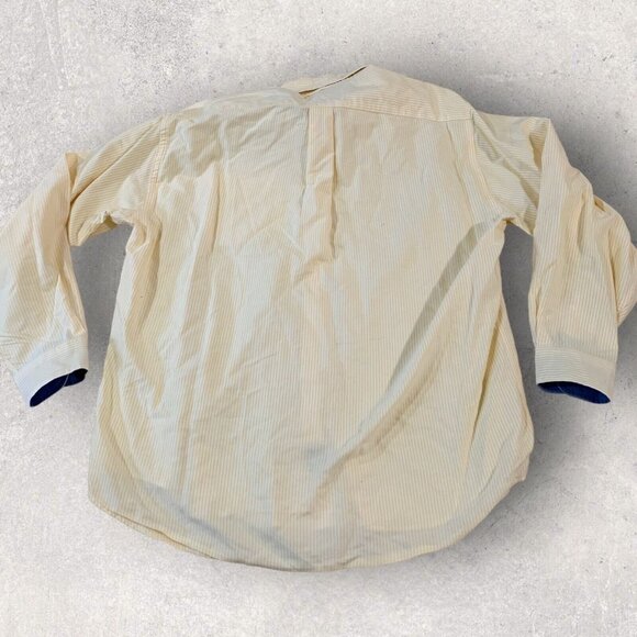 Tommy Hilfiger Dress Shirt Men’s Size Large White Yellow Striped Cotton - Picture 5 of 5